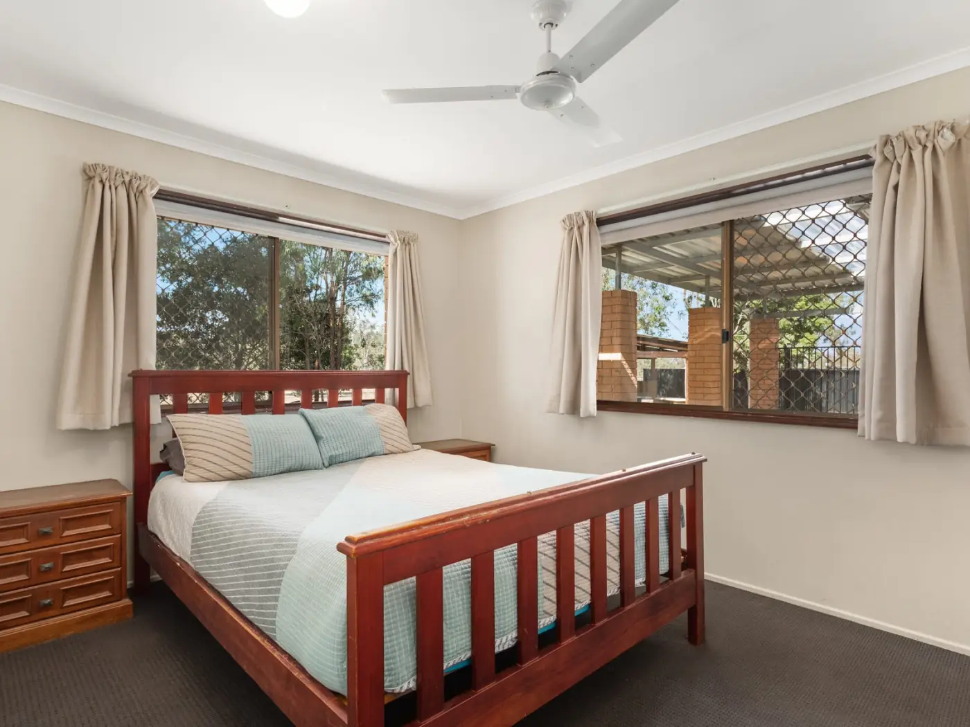 Main bedroom with built-in robes and paddock outlook